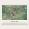 Falconer, New York map print, the full design