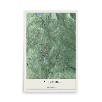Fallsburg, New York map print, 12" x 18" Archival Matte Print mockup