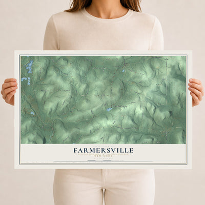 Farmersville, New York map print, 12" x 18" Archival Matte Print mockup