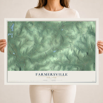 Farmersville, New York map print, 18" x 24" Archival Matte Print mockup