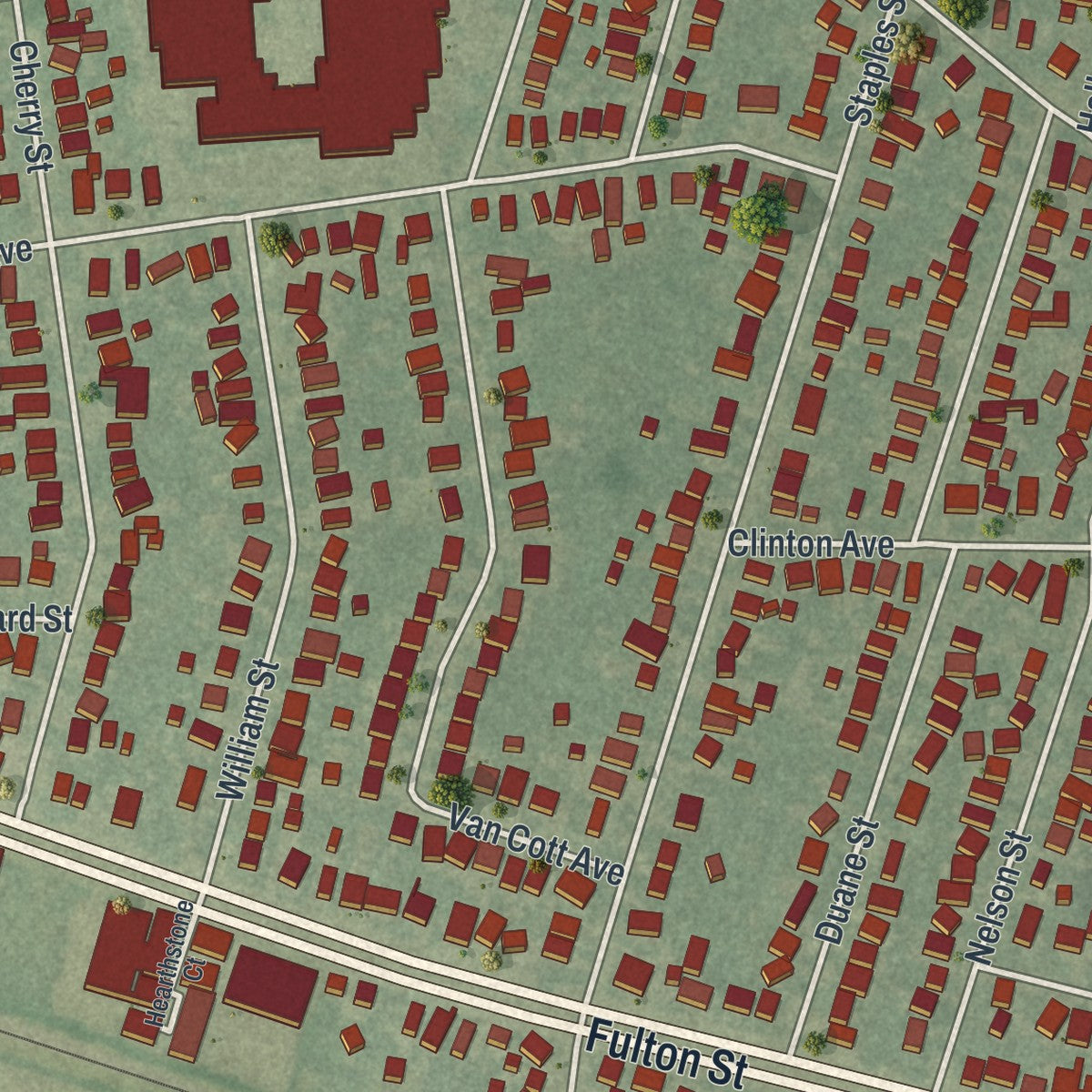 Close-up 1 of the Farmingdale, New York map artwork