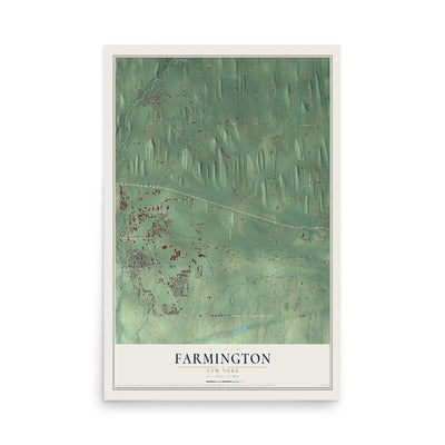 Farmington, New York map print, 12" x 18" Archival Matte Print mockup