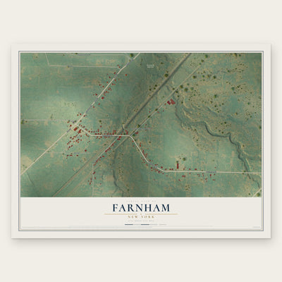 Farnham, New York map print, the full design