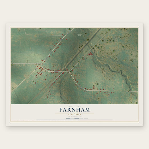 Farnham, New York map print, the full design