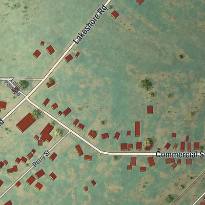 Close-up of the map of Farnham, New York print showing street and building detail