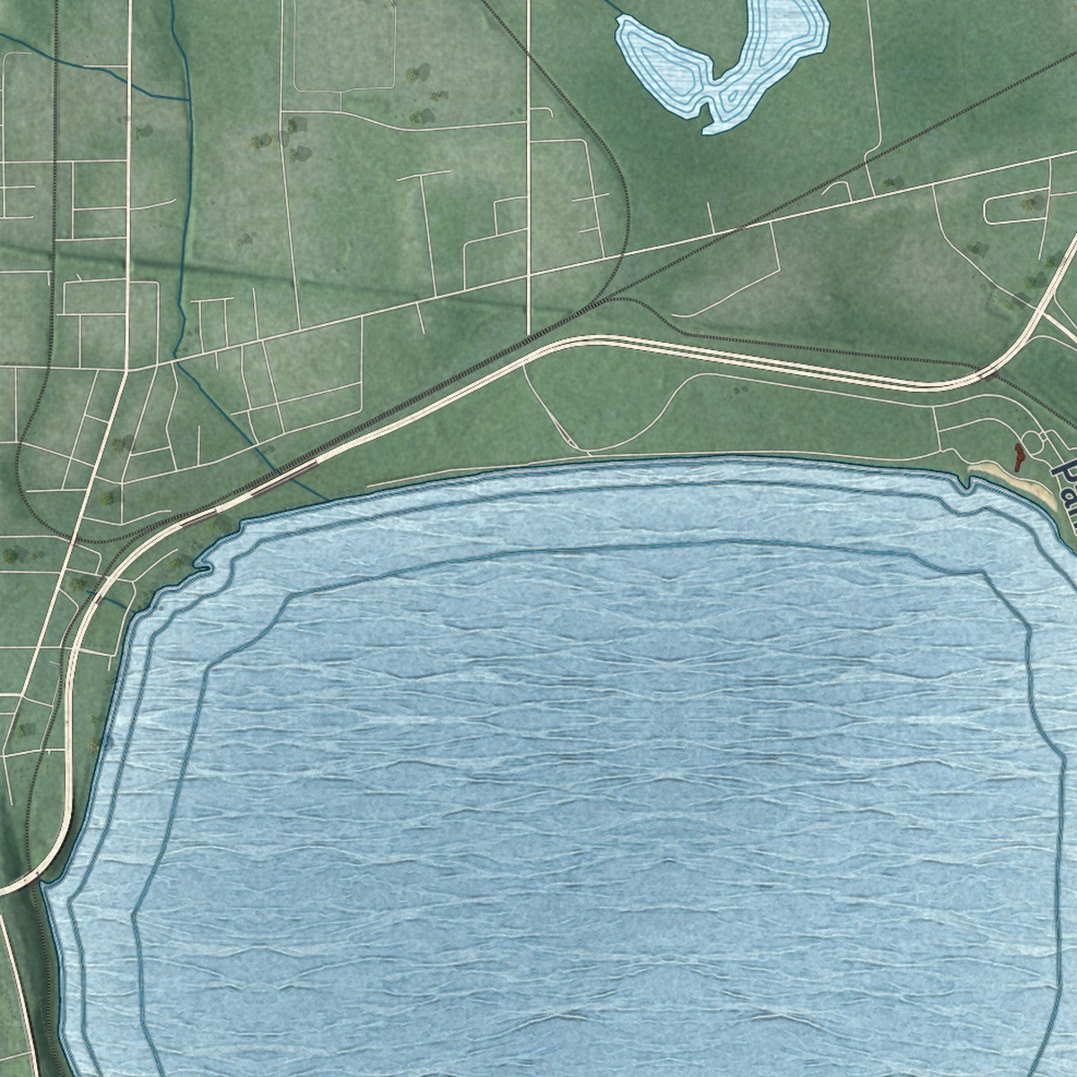 Close-up 1 of the Fayette, New York map artwork