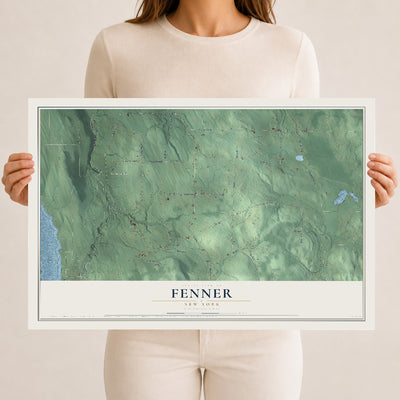 Fenner, New York map print, 12" x 18" Archival Matte Print mockup