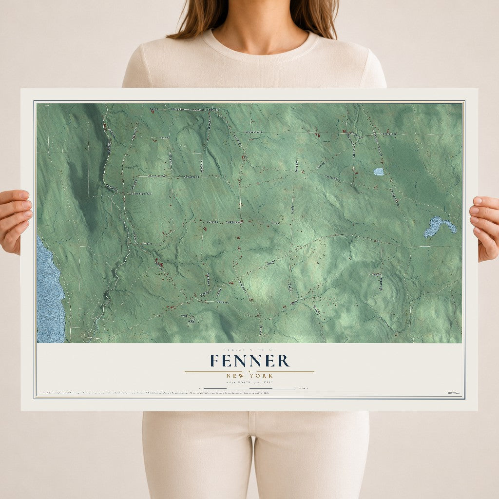 Fenner, New York map print, 18" x 24" Archival Matte Print mockup