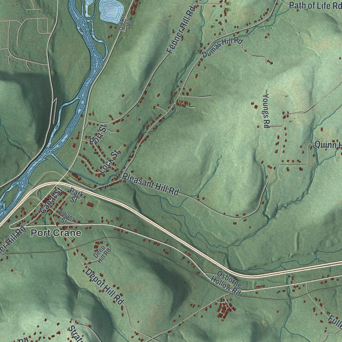 Close-up 2 of the Fenton, New York map artwork