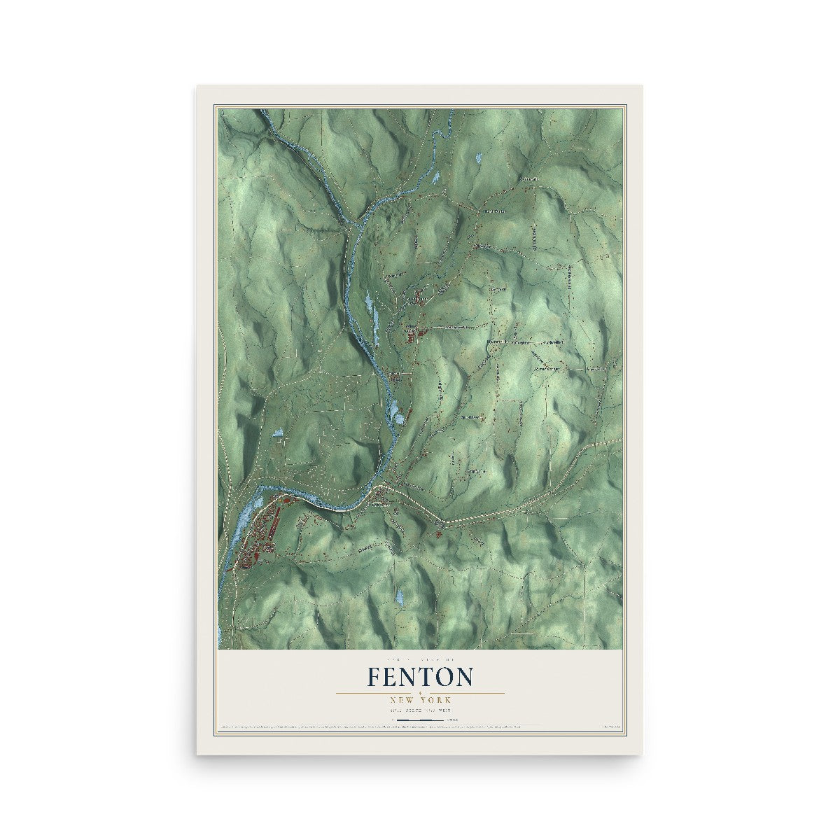 Fenton, New York map print, 12" x 18" Archival Matte Print mockup