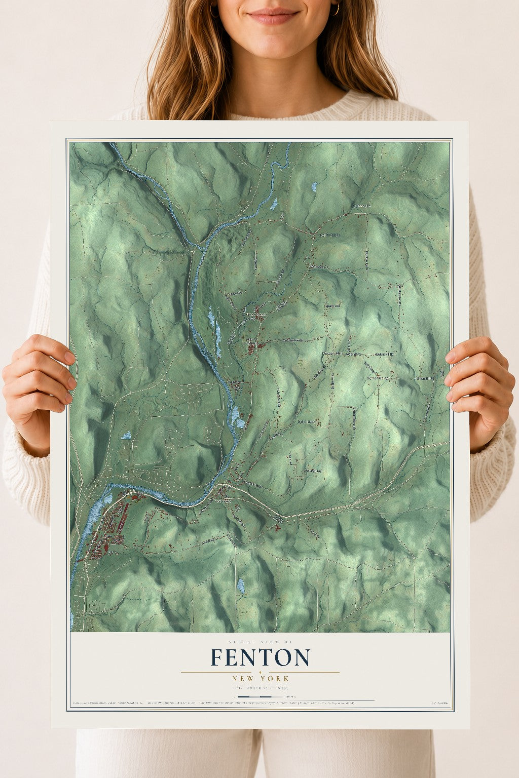Fenton, New York map print, 18" x 24" Archival Matte Print mockup