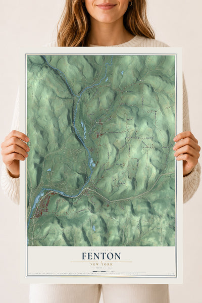 Fenton, New York map print, 18" x 24" Archival Matte Print mockup