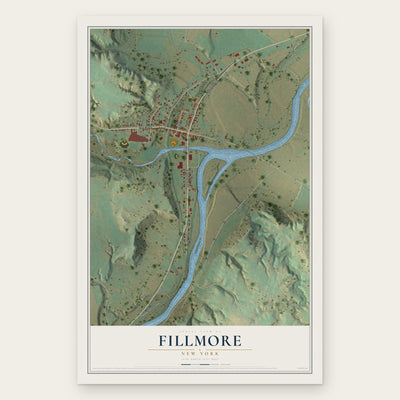 Fillmore, New York map print, the full design