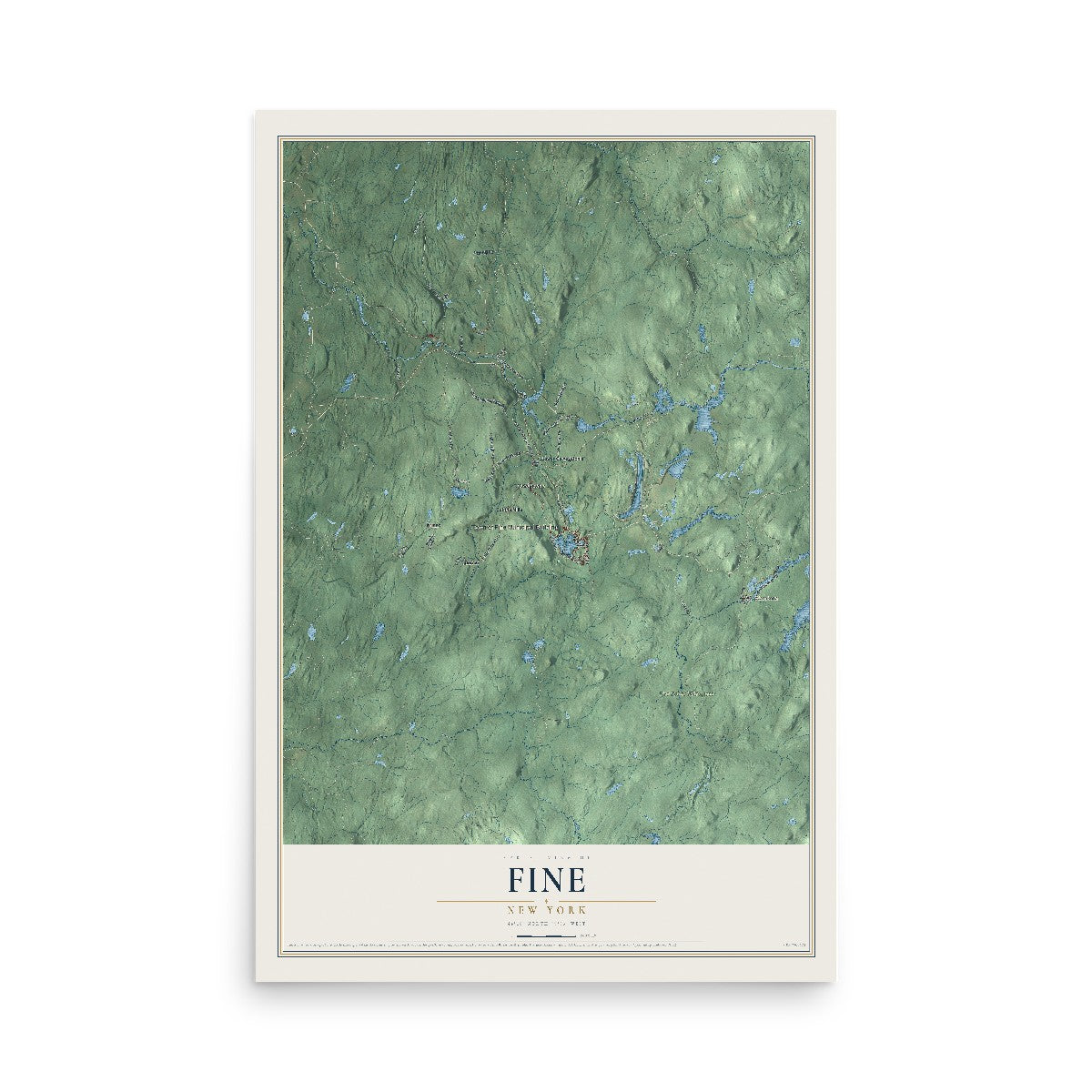 Fine, New York map print, 12" x 18" Archival Matte Print mockup