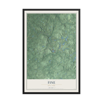Fine, New York map print, 12" x 18" W/ Black Ayous Wood Frame mockup
