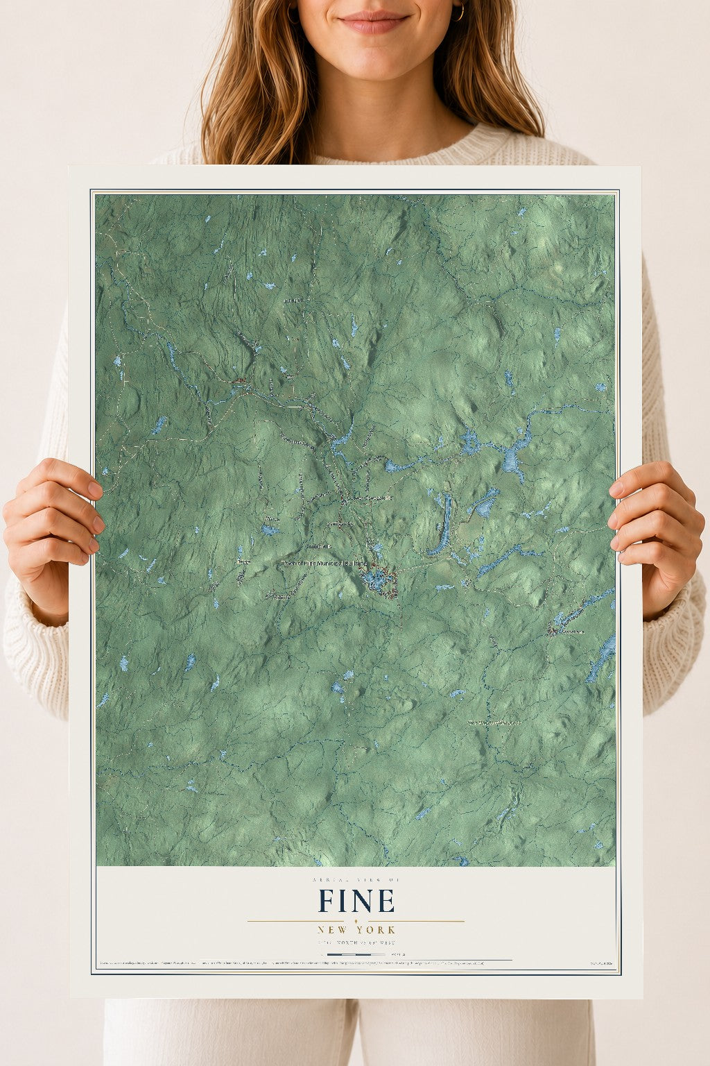 Fine, New York map print, 18" x 24" Archival Matte Print mockup