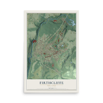 Firthcliffe, New York map print, 12" x 18" Archival Matte Print mockup