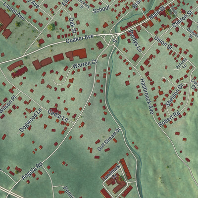 Close-up 2 of the Firthcliffe, New York map artwork