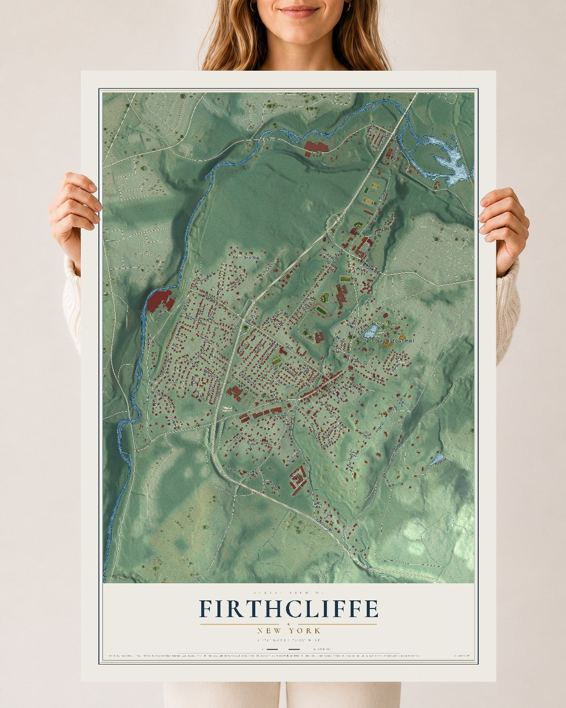Firthcliffe, New York map print, 24" x 36" Archival Matte Print mockup