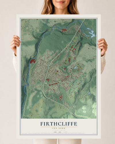 Firthcliffe, New York map print, 24" x 36" Archival Matte Print mockup