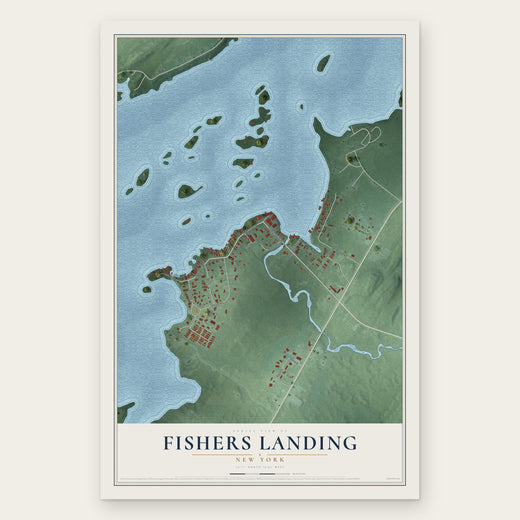 Fishers Landing, New York map print, the full design