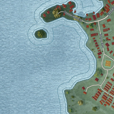 Close-up of the map of Fishers Landing, New York print showing street and building detail