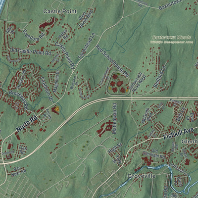 Close-up 2 of the Fishkill, New York map artwork