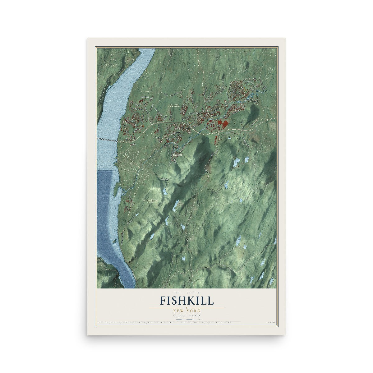 Fishkill, New York map print, 12" x 18" Archival Matte Print mockup
