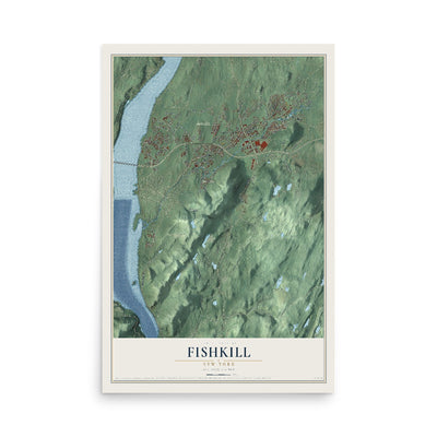 Fishkill, New York map print, 12" x 18" Archival Matte Print mockup