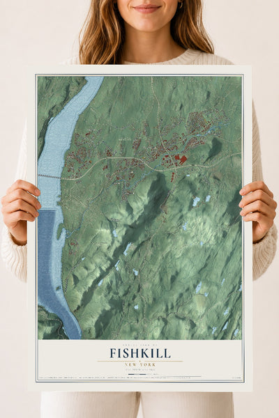 Fishkill, New York map print, 18" x 24" Archival Matte Print mockup