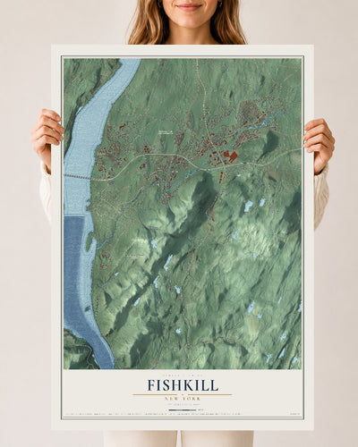 Fishkill, New York map print, 24" x 36" Archival Matte Print mockup