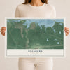 Flanders, New York map print, 12" x 18" Archival Matte Print mockup