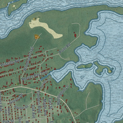 Close-up 2 of the Flanders, New York map artwork