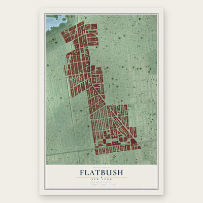 Flatbush, New York map print, the full design