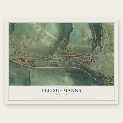 Fleischmanns, New York map print, the full design