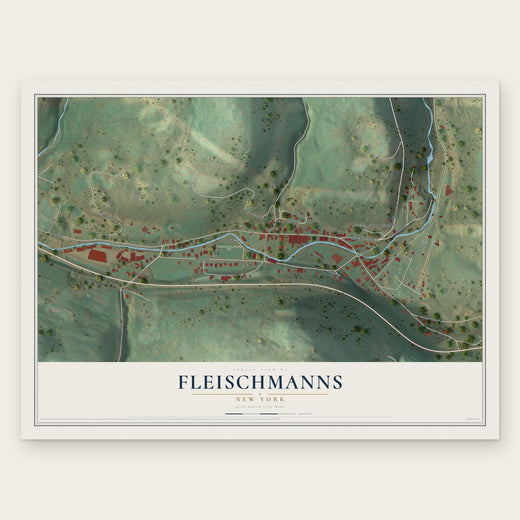 Fleischmanns, New York map print, the full design
