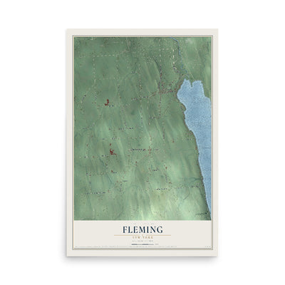 Fleming, New York map print, 12" x 18" Archival Matte Print mockup