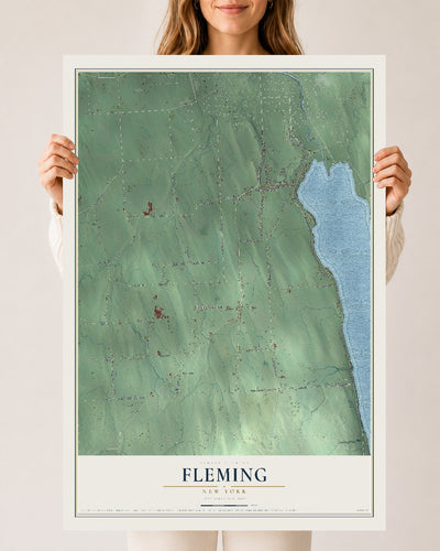 Fleming, New York map print, 24" x 36" Archival Matte Print mockup