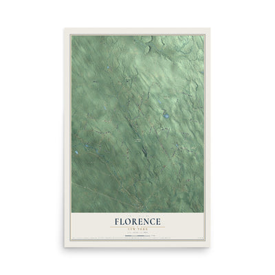 Florence, New York map print, 12" x 18" Archival Matte Print mockup