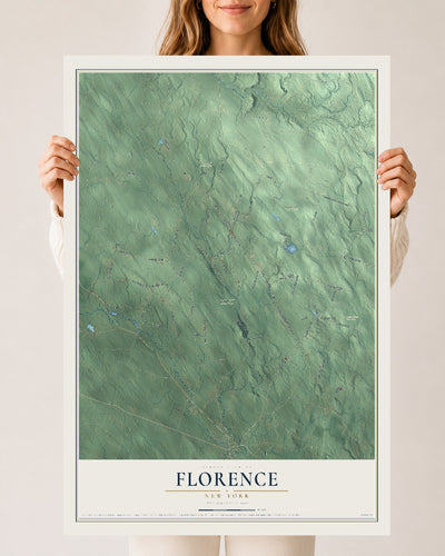 Florence, New York map print, 24" x 36" Archival Matte Print mockup