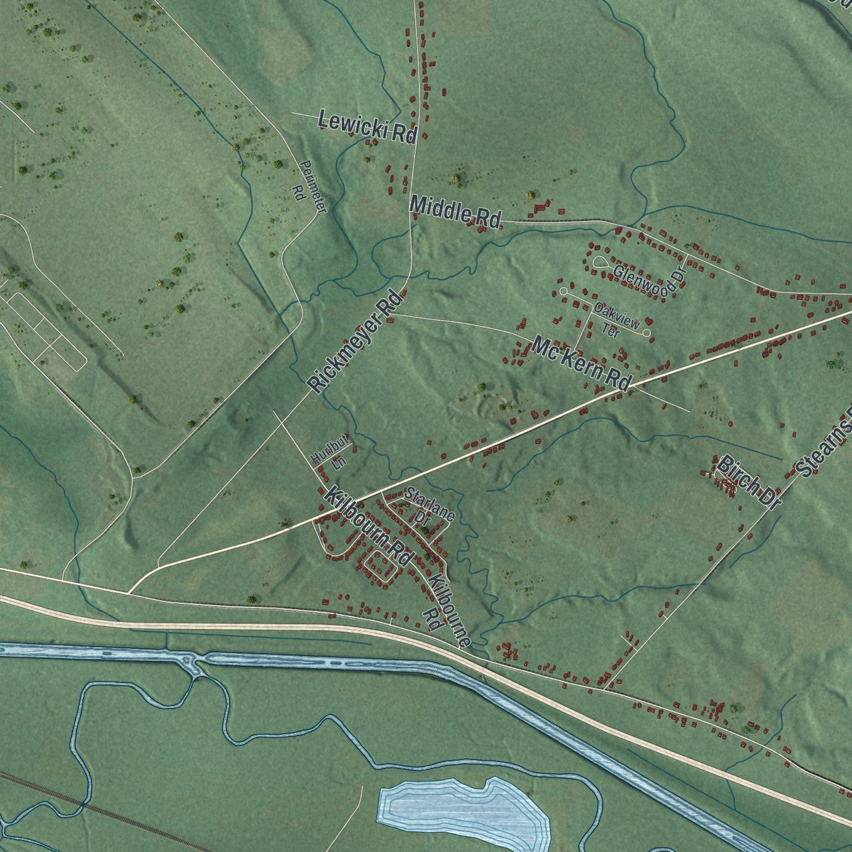 Close-up 1 of the Floyd, New York map artwork