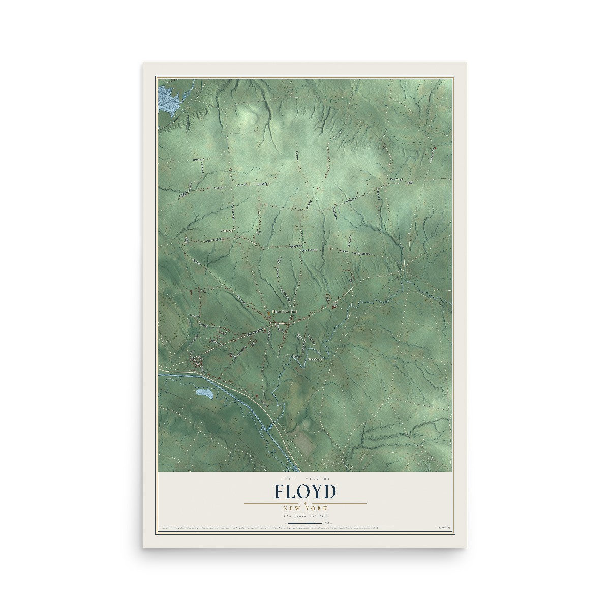 Floyd, New York map print, 12" x 18" Archival Matte Print mockup