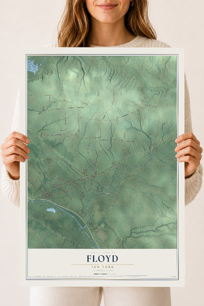 Floyd, New York map print, 18" x 24" Archival Matte Print mockup