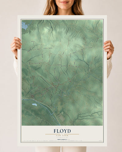 Floyd, New York map print, 24" x 36" Archival Matte Print mockup