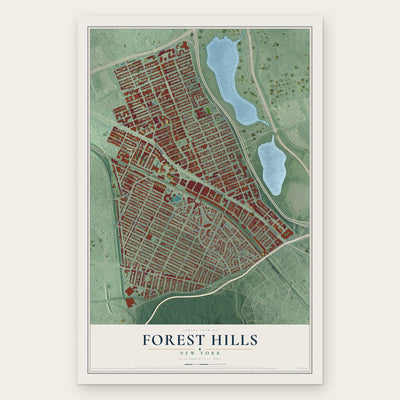 Forest Hills, New York map print, the full design