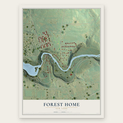 Forest Home, New York map print, the full design
