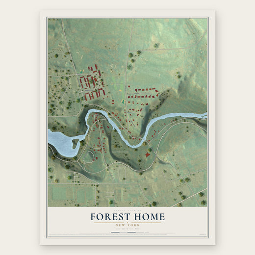 Forest Home, New York map print, the full design