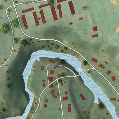Close-up of the map of Forest Home, New York print showing street and building detail