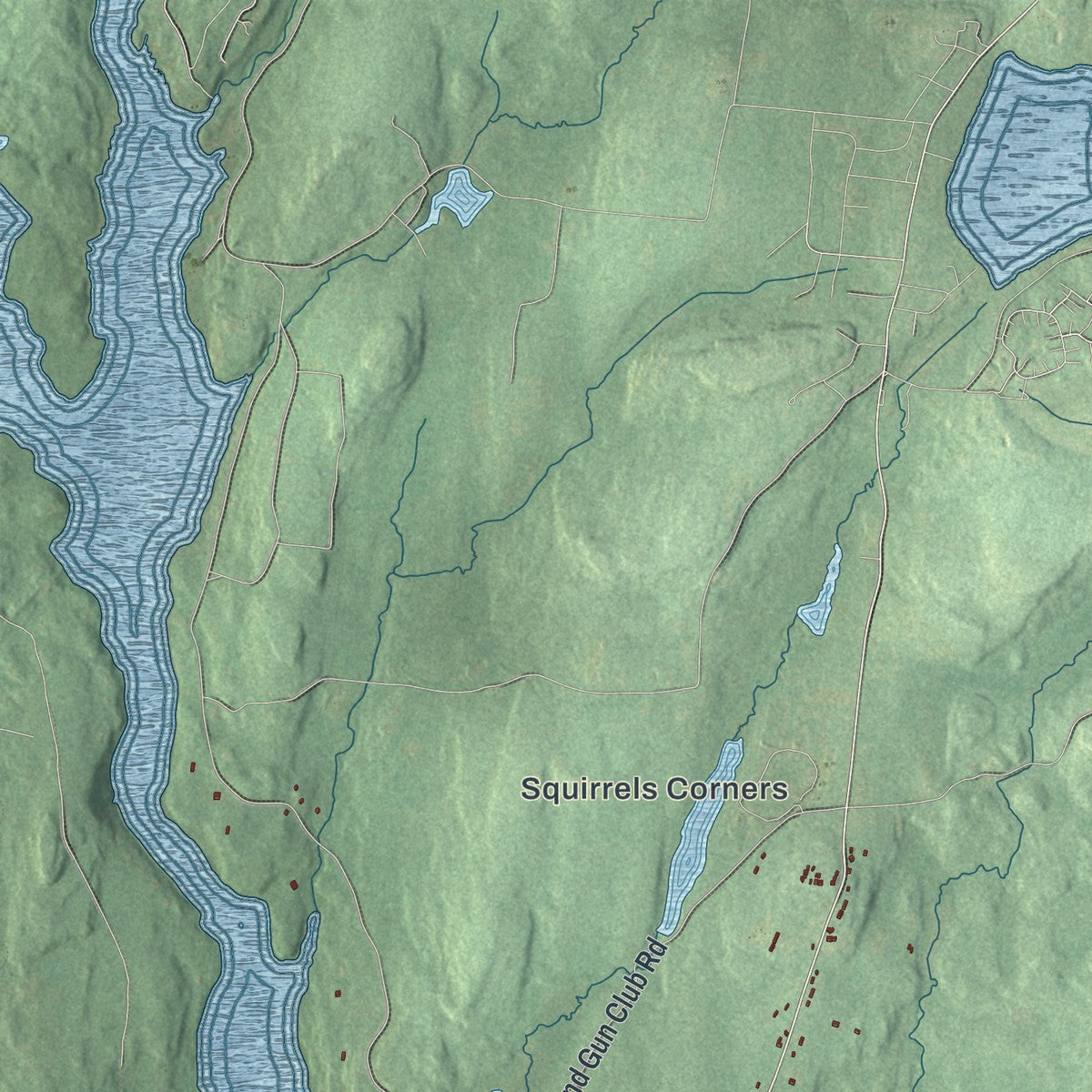 Close-up 2 of the Forestburgh, New York map artwork