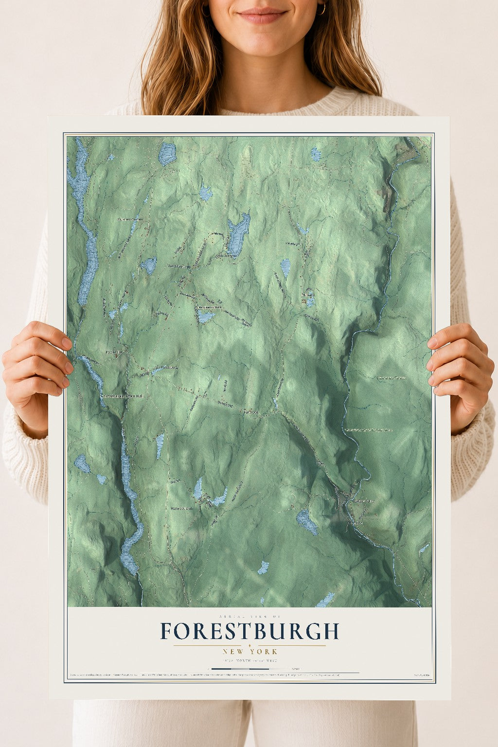 Forestburgh, New York map print, 18" x 24" Archival Matte Print mockup